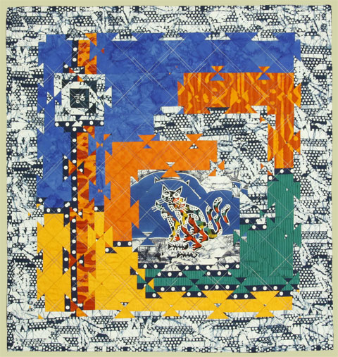 Image of quilt titled “Fractured Cat” by Bonny Brewer 