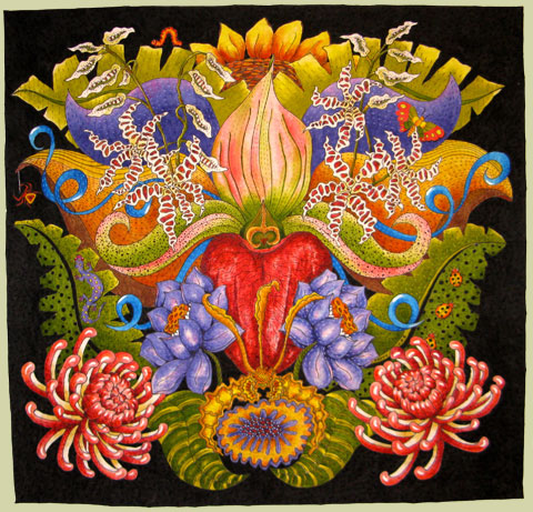 Image of quilt titled “Moyobamba Orchidacea” by Patty Hieb 