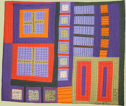 Image of quilt titled “Buildings I” by Carol To 