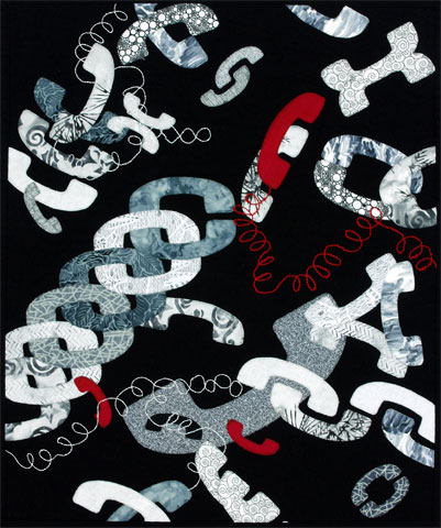 Image of quilt titled “Telephone Lines” by Barbara Fox 