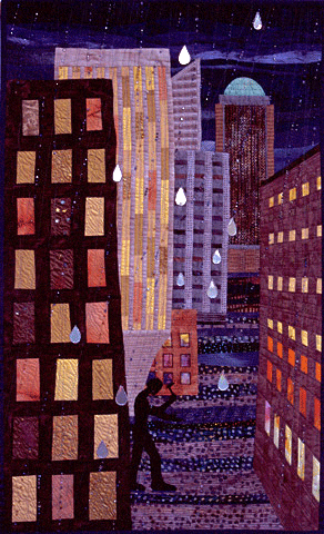 image of quilt titled "City in the Rain" by Lisa Jenni © 2006