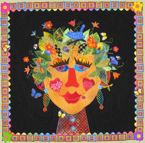 Image of "Garden Gal...Digs It...In Spades" quilt by Sonia Grasvik