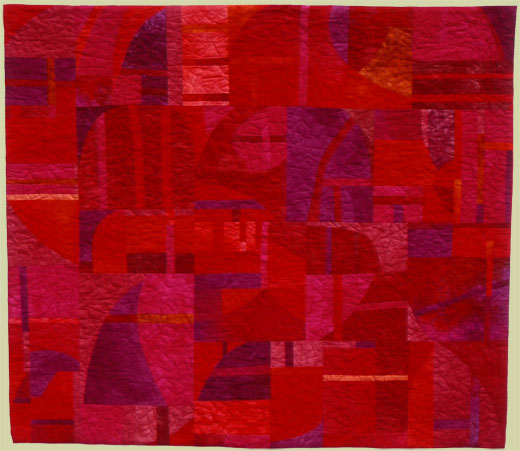 Image of quilt titled “Cranberry Sunset” by Louise Harris 