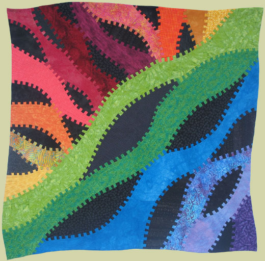 Image of quilt titled “Pulled Apart at the Seams” by Gabrielle McIntosh 