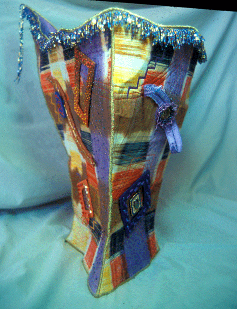 image of quilt titled "Fringed Vase" by Katy Gollahon