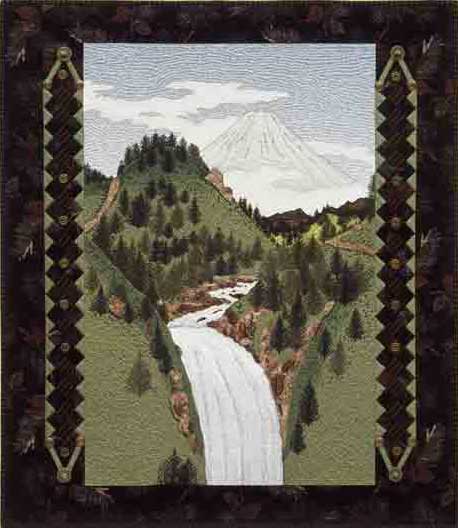 Image of "The Waterfall" quilt by Sonia Grasvik