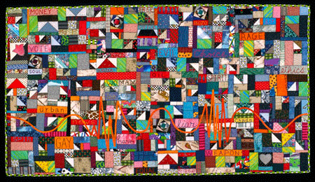 image of quilt titled "Sound Bytes" by Maria Groat © 2005