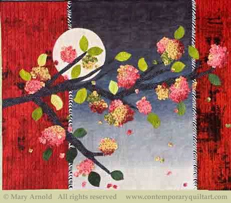 Image of "Hydrangea Branch" quilt by Mary Arnold.