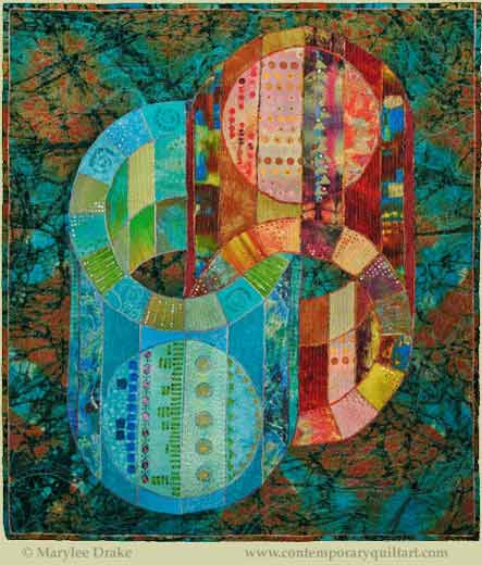 Image of "Tumbling Cylinders" quilt by Marylee Drake.