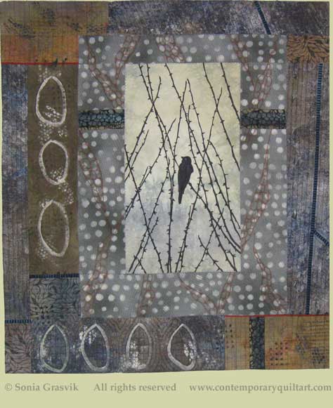 Image of "Birdsong 1 - Yearning" quilt by Sonia Grasvik.
