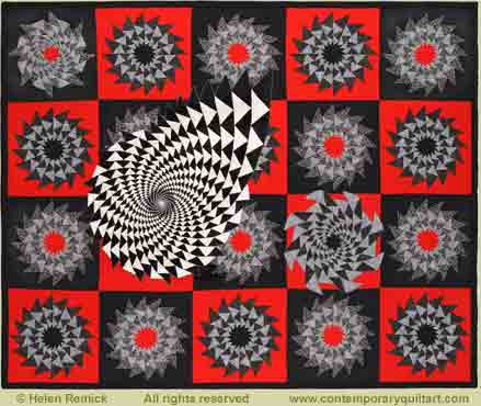 Image of "Spinning Out, Spinning In - 1" quilt by Helen Remick.