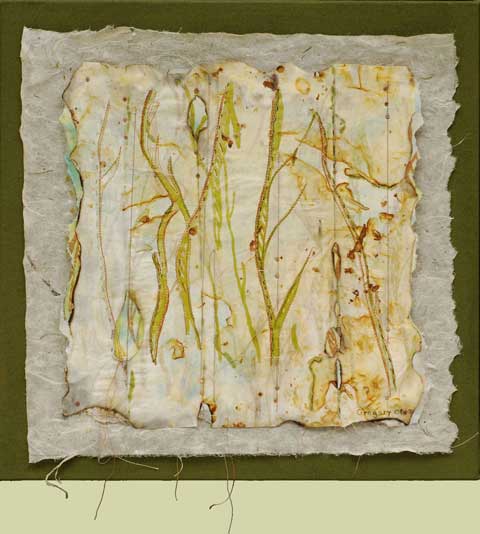 Image of "Rust and Beads" quilt by Deborah Gregory.