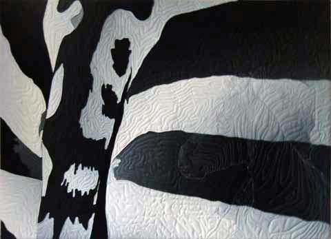 Image of "Rear View Series: Zebra" quilt by Jan Thompson