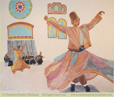 Image of "Whirling Dervishes" quilt by Christina Fairley Erickson