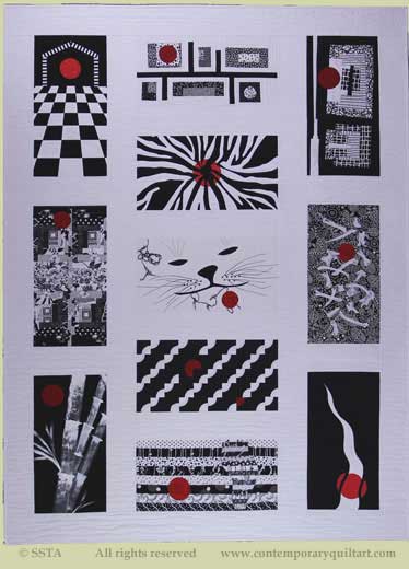 Image of "Red Ball (White One)" quilt by SSTA group