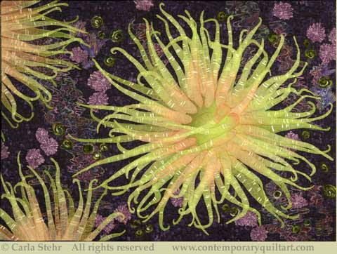 Image of "Moonglow Anemone - 2" quilt by Carla Stehr