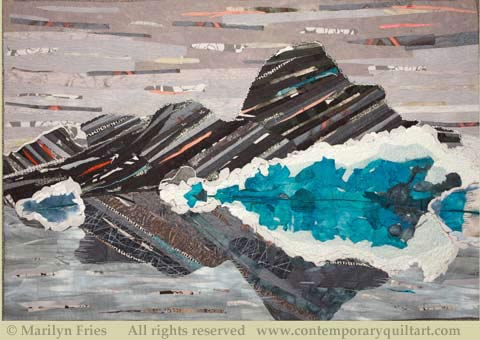 Image of "Calving Iceberg" quilt by Marilyn Fries 