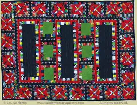 Image of “Tres Ventanas” quilt by Louise Harris